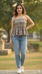 Sienna Green printed short top