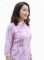 Violetta Lilac printed A Line Long Dress