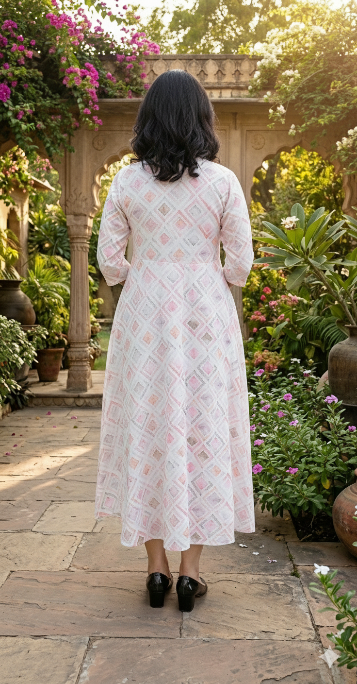 Angelina White A-Line Long Dress