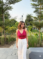 Alicia Red halter neck Top