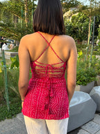 Alicia Red halter neck Top